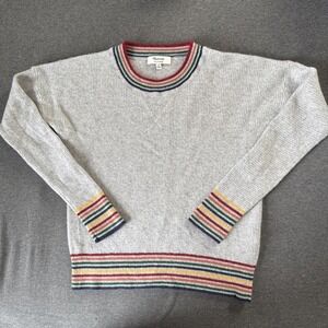 Madewell Rainbow Trim Cashmere Sweater Size XS